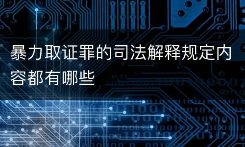 暴力取证罪的司法解释规定内容都有哪些