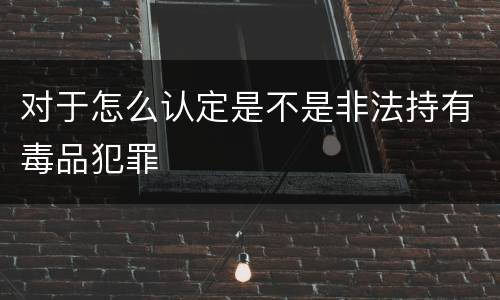对于怎么认定是不是非法持有毒品犯罪