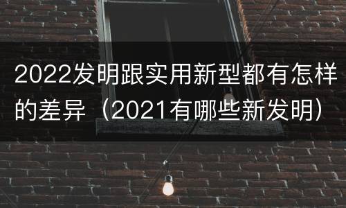 2022发明跟实用新型都有怎样的差异（2021有哪些新发明）