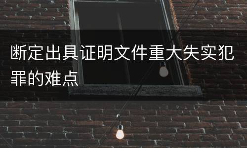 断定出具证明文件重大失实犯罪的难点