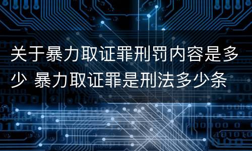 关于暴力取证罪刑罚内容是多少 暴力取证罪是刑法多少条
