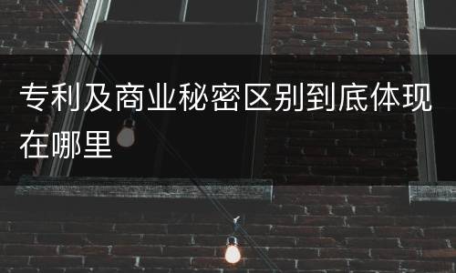 专利及商业秘密区别到底体现在哪里