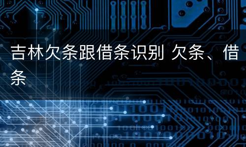 吉林欠条跟借条识别 欠条、借条