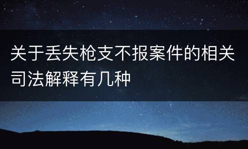 关于丢失枪支不报案件的相关司法解释有几种
