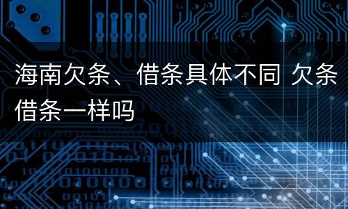 海南欠条、借条具体不同 欠条借条一样吗