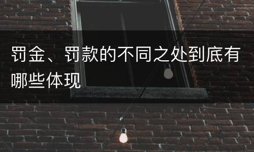 罚金、罚款的不同之处到底有哪些体现