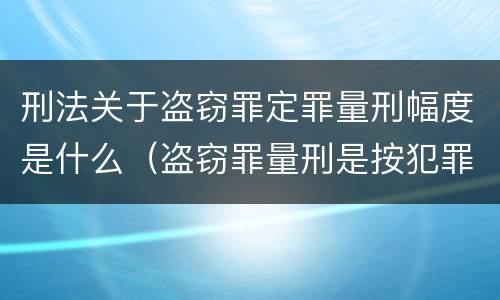 刑法关于盗窃罪定罪量刑幅度是什么（盗窃罪量刑是按犯罪所得的金额量刑吗）