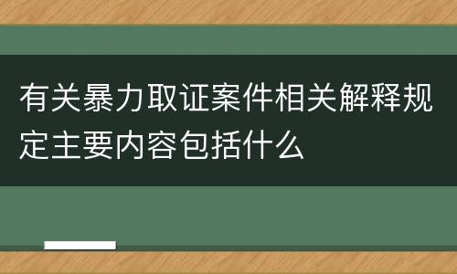 有关暴力取证案件相关解释规定主要内容包括什么