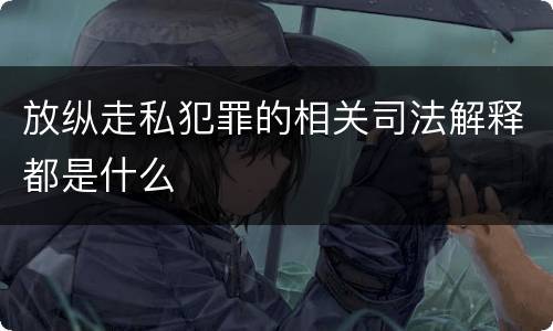 放纵走私犯罪的相关司法解释都是什么