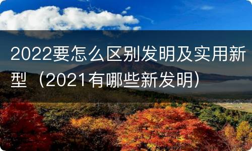 2022要怎么区别发明及实用新型（2021有哪些新发明）