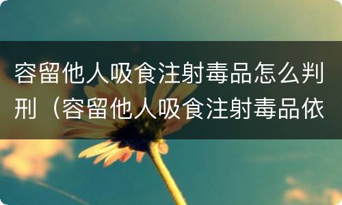 容留他人吸食注射毒品怎么判刑（容留他人吸食注射毒品依法追究刑事责任）