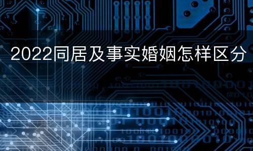 2022同居及事实婚姻怎样区分