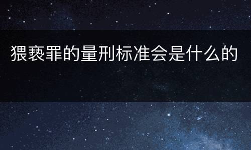 猥亵罪的量刑标准会是什么的