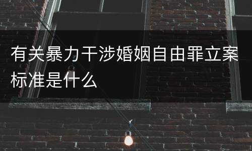 有关暴力干涉婚姻自由罪立案标准是什么