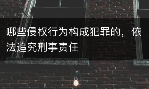 哪些侵权行为构成犯罪的，依法追究刑事责任