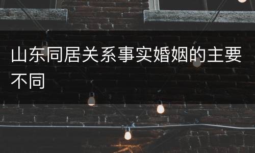 山东同居关系事实婚姻的主要不同