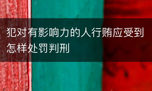 犯对有影响力的人行贿应受到怎样处罚判刑