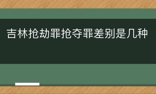 吉林抢劫罪抢夺罪差别是几种