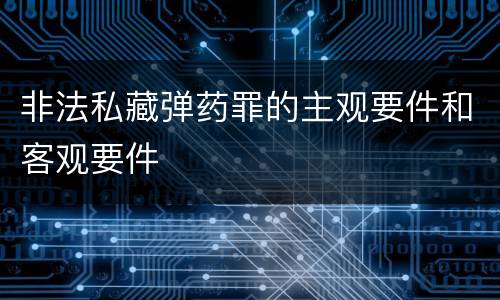 非法私藏弹药罪的主观要件和客观要件