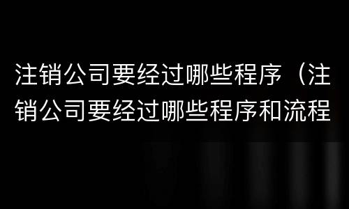 注销公司要经过哪些程序（注销公司要经过哪些程序和流程）