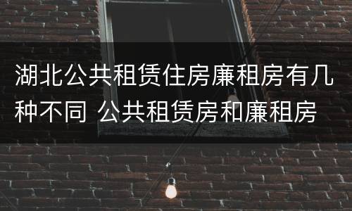 湖北公共租赁住房廉租房有几种不同 公共租赁房和廉租房