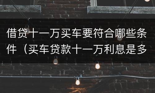 借贷十一万买车要符合哪些条件（买车贷款十一万利息是多少）