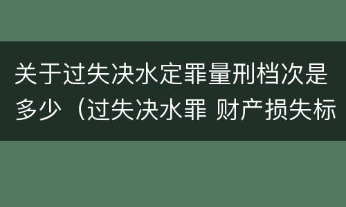 关于过失决水定罪量刑档次是多少（过失决水罪 财产损失标准）