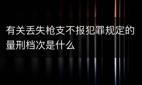 有关丢失枪支不报犯罪规定的量刑档次是什么