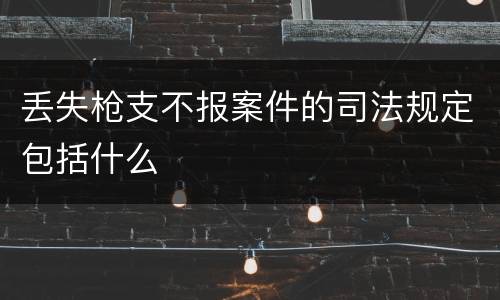 丢失枪支不报案件的司法规定包括什么