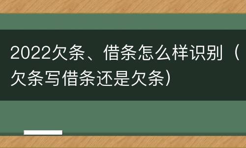 2022欠条、借条怎么样识别（欠条写借条还是欠条）