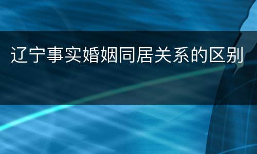 辽宁事实婚姻同居关系的区别