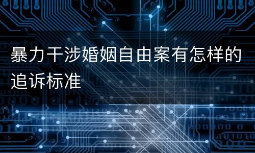 暴力干涉婚姻自由案有怎样的追诉标准