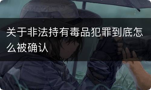 关于非法持有毒品犯罪到底怎么被确认