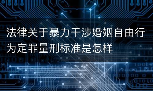 法律关于暴力干涉婚姻自由行为定罪量刑标准是怎样