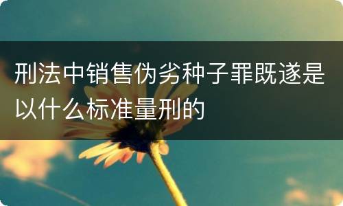 刑法中销售伪劣种子罪既遂是以什么标准量刑的