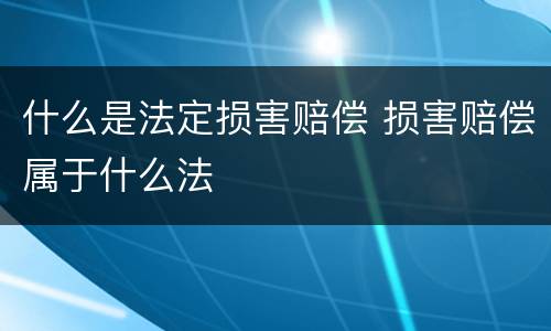什么是法定损害赔偿 损害赔偿属于什么法
