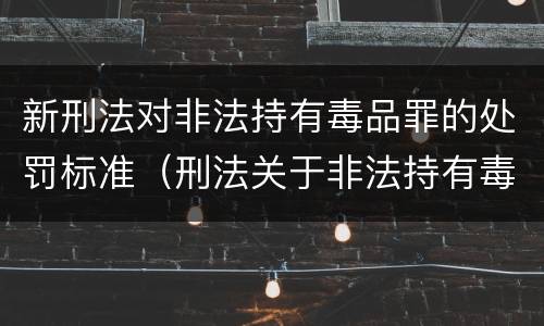 新刑法对非法持有毒品罪的处罚标准（刑法关于非法持有毒品罪的规定）