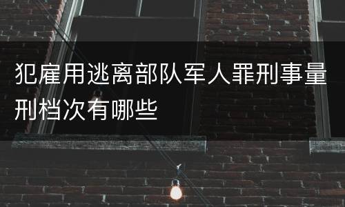 犯雇用逃离部队军人罪刑事量刑档次有哪些