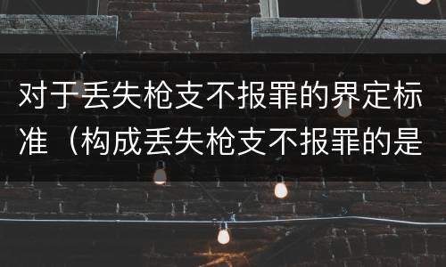 对于丢失枪支不报罪的界定标准（构成丢失枪支不报罪的是）