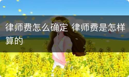 律师费怎么确定 律师费是怎样算的