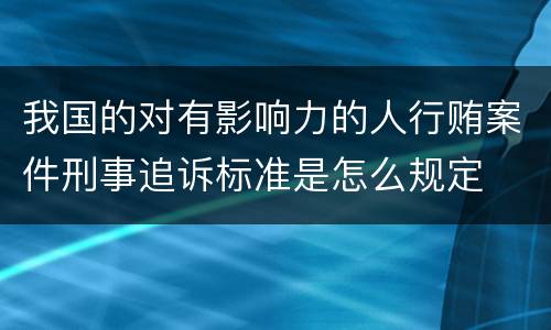 我国的对有影响力的人行贿案件刑事追诉标准是怎么规定