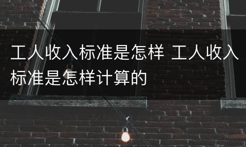 工人收入标准是怎样 工人收入标准是怎样计算的