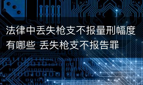 法律中丢失枪支不报量刑幅度有哪些 丢失枪支不报告罪