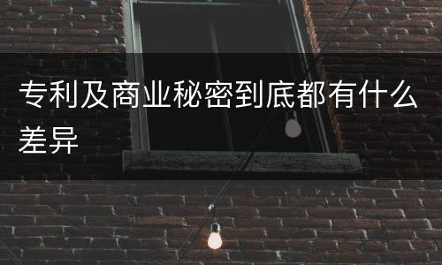 专利及商业秘密到底都有什么差异