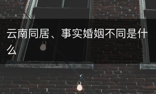 云南同居、事实婚姻不同是什么