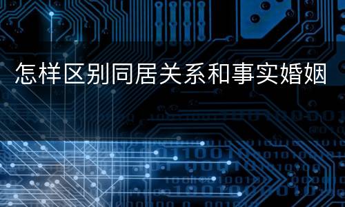 怎样区别同居关系和事实婚姻