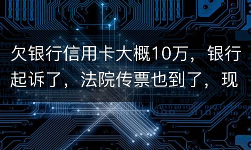欠银行信用卡大概10万，银行起诉了，法院传票也到了，现在还不起