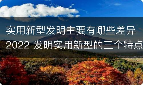 实用新型发明主要有哪些差异2022 发明实用新型的三个特点