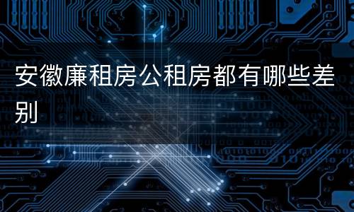 安徽廉租房公租房都有哪些差别