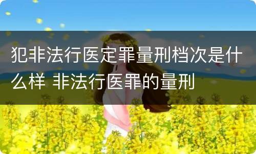犯非法行医定罪量刑档次是什么样 非法行医罪的量刑